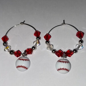 Baseball Wine Glass Charms Set of 2